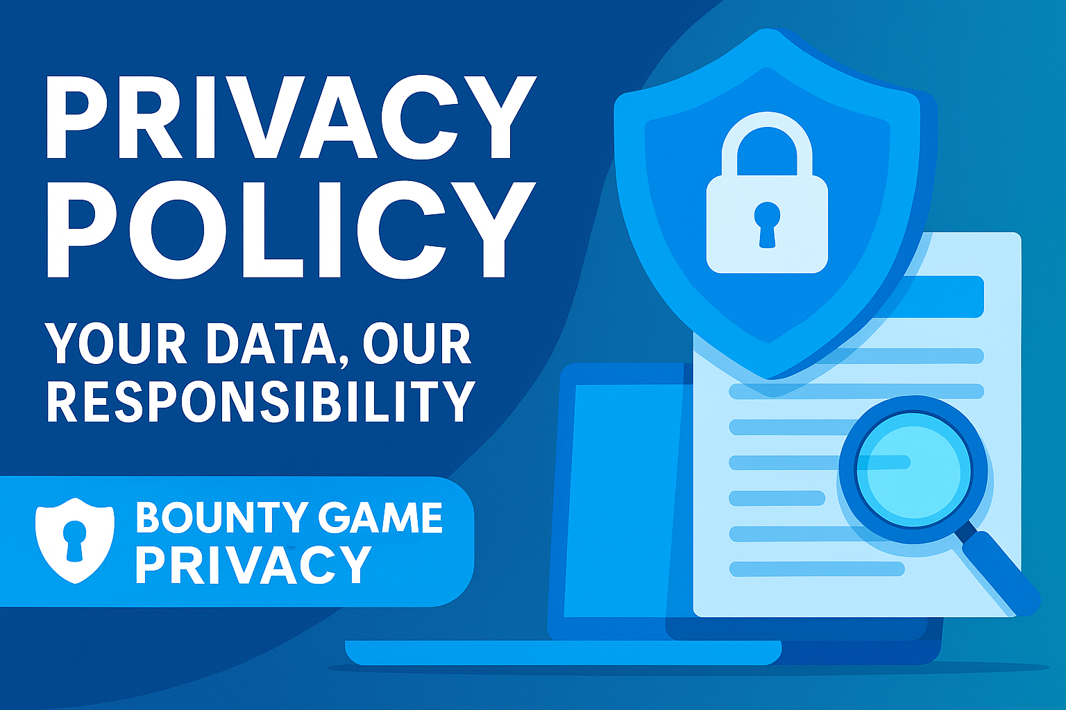 Bounty Game Privacy Policy official banner with shield and lock